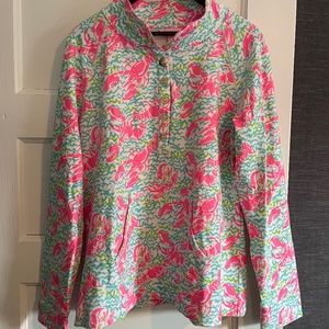Lilly Pulitzer Popover Sweatshirt Lobster Roll XL